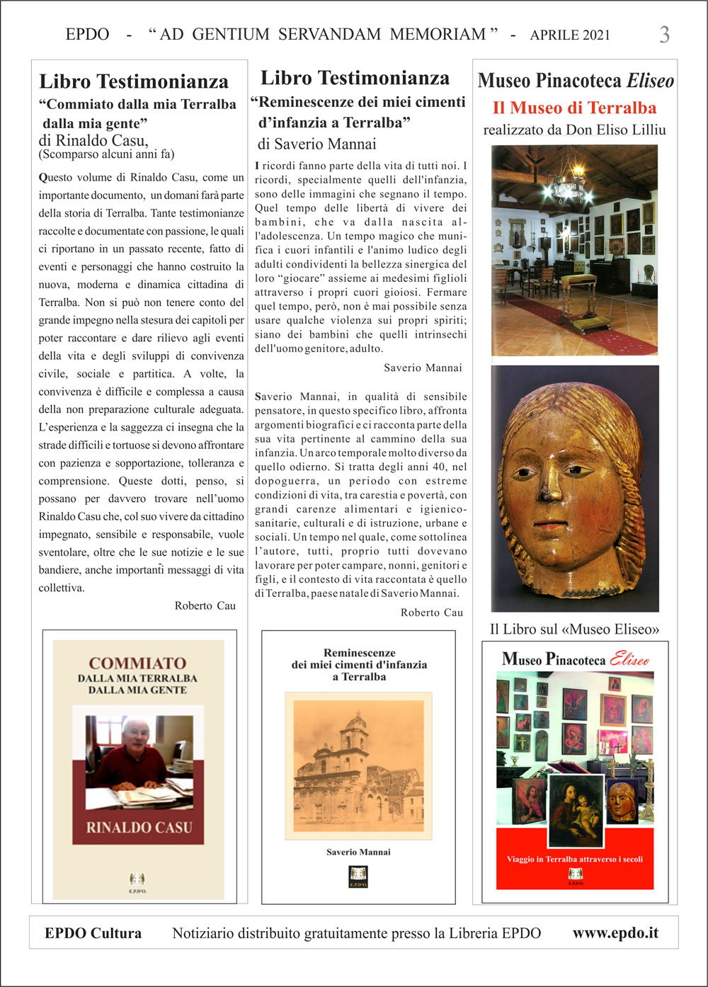 Notiziario Libri EPDO Oristano